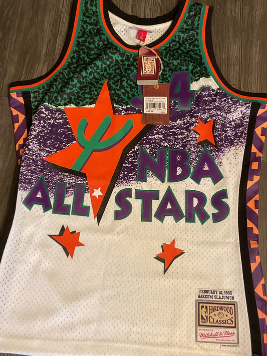 Hakeem Olajuwon 95 Western Conference All Star Mitchell and Ness Jersey Size Large